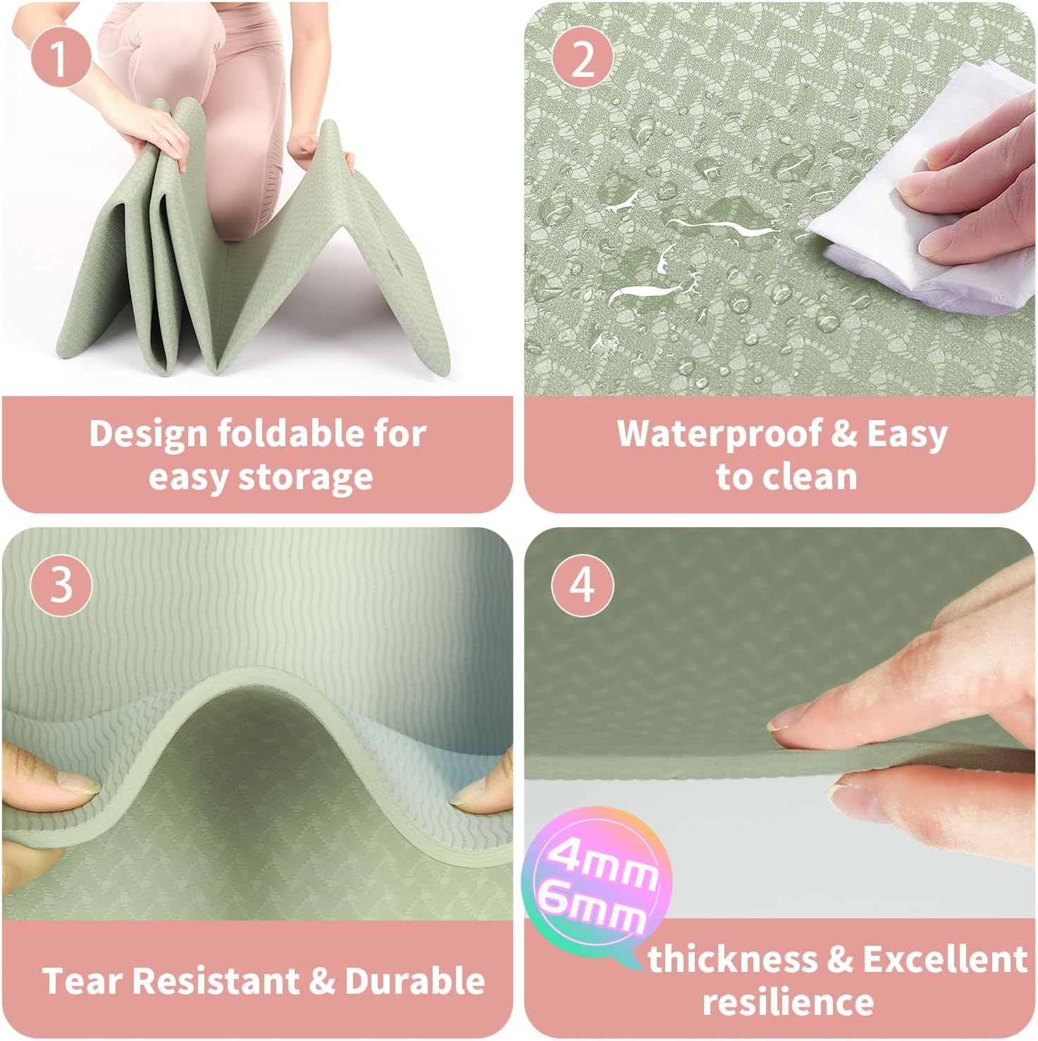 Karla Foldable Yoga Mat Tone Sculpt Portable Comfort
