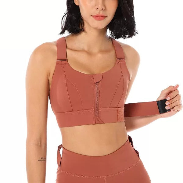Gabriela Sports Bra Lift, Support, Front Zip