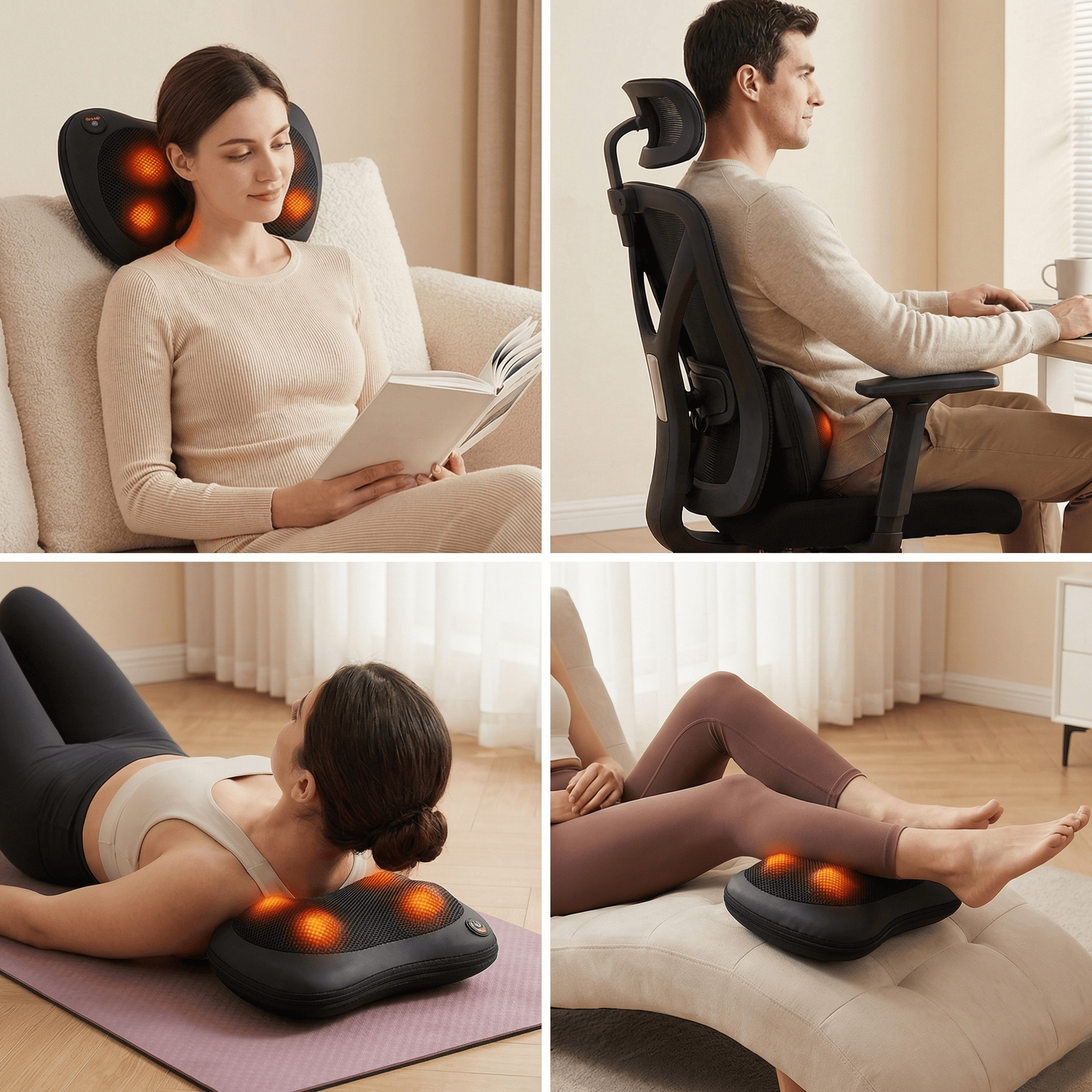 Rael Massage Pillow Tension Relief Deep Kneading Compact